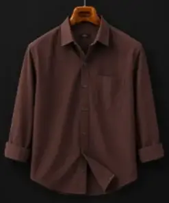 Elegant Chocolate Brown Solid Cotton Casual Shirt