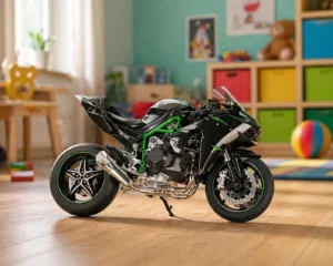 High-Performance RC Super Bike – Black & Green Racing Edition