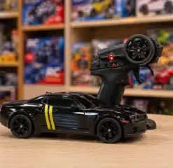 Premium RC Muscle Car – Black Racer with Sport Stripes