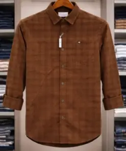 Men’s Premium Brown Checked Shirt – Half Sleeve Casual Wear