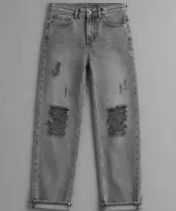 Men’s Distressed Denim Jeans – Slim Fit Ripped Casual Wear