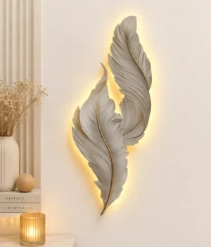Luxury Feather LED Wall Decor Light – Modern Decorative Wall Art
