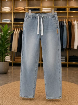 Men’s Urban Fit Denim Track Joggers – Light Blue Casual Bottom