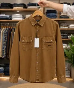 Men’s Premium Solid Shirt – Olive Brown Full Sleeve Slim Fit Shirt