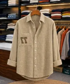Men’s Classic Corduroy Shirt – Olive Green Full Sleeve Premium Wear
