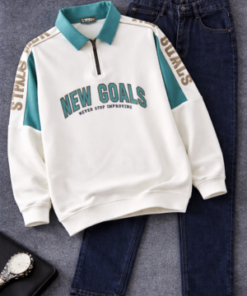 Men’s Sporty Sweatshirt & Jeans Combo – Casual Street Style Essential