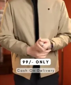 Premium Beige Zip-Up Jacket – Modern Smart Casual Essential