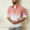Men's Pink & White Ombre Casual Shirt