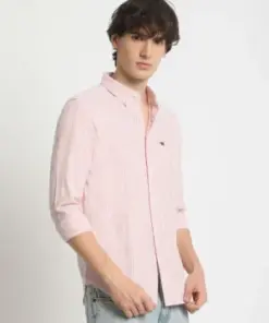 Pink Micro-Stripe Oxford Shirt — Crisp, Versatile, and Effortlessly Professional