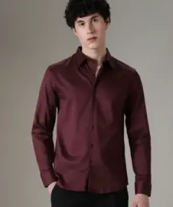 Premium Maroon Slim-Fit Formal Shirt – Effortless Elegance for Every Occasion