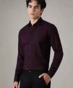 Executive Maroon Wrinkle-Free Formal Shirt – Boardroom to After-Hours Style