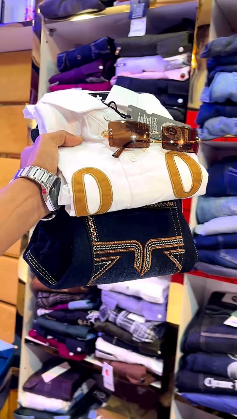 thumb_69e2e49d5ab6d.jpg Men's White Printed Shirt with Denim Jeans Combo | Premium Casual & Party Wear Outfit