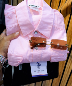 Men's Pink Casual Shirt with Black Pants Combo | Stylish Party Wear Outfit