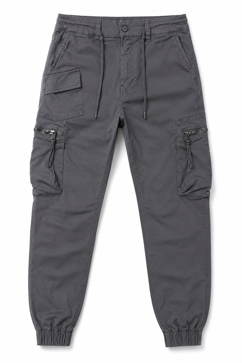 thumb_6a1124008c76b.png Men's Charcoal Gray Cargo Joggers – Urban Streetwear Pants
