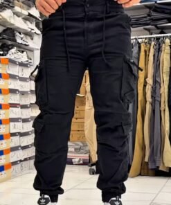 Men's Black Tactical Cargo Joggers – Premium Streetwear Pants