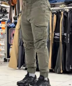 Men's Olive Green Tactical Cargo Joggers – Streetwear Utility Pants